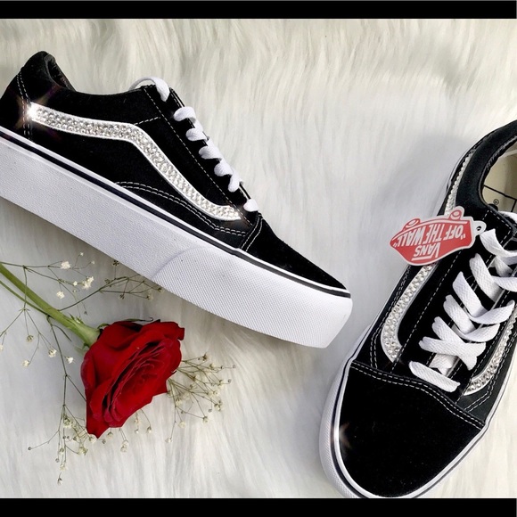 Vans Shoes - Swarovski crystal style platform vans